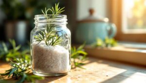 Rozmaryn i gruboziarnista sól w słoiku: naturalny odświeżacz powietrza, który utrzymuje zapach przez tygodnie