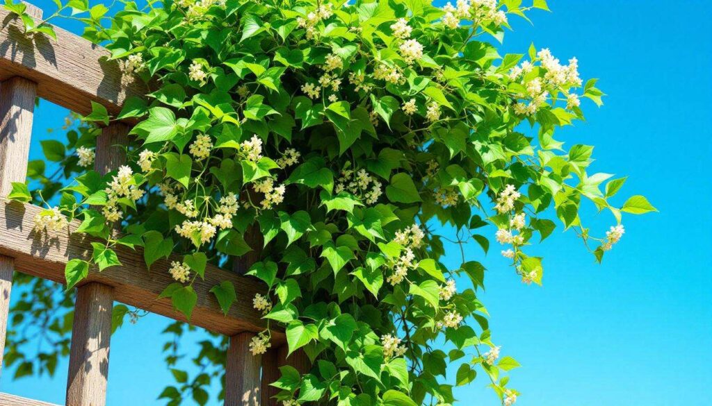 Wiecznie zielone pnącze niewymagające opieki: odmiana kwitnąca przez cały rok nawet na północy