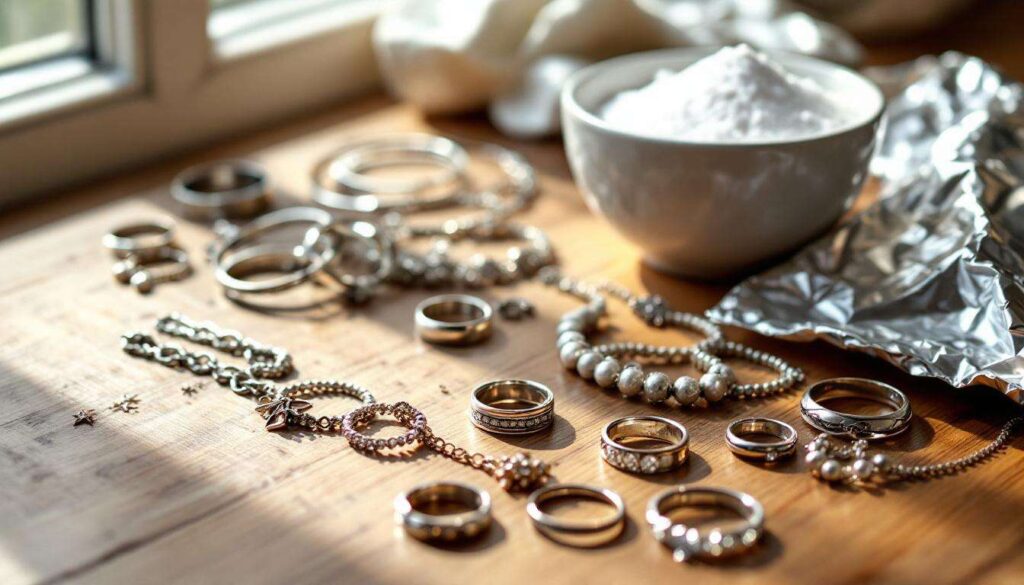 Srebrna biżuteria odzyskuje połysk w 5 minut, wystarczy folia aluminiowa i soda oczyszczona