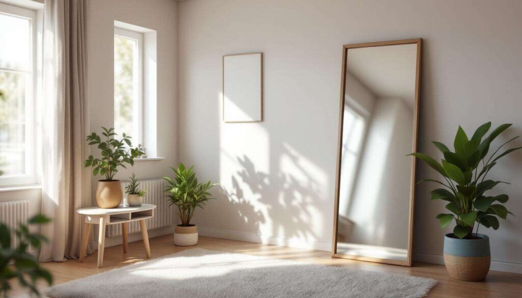 Lustro naprzeciwko okna podwaja światło w małym mieszkaniu, znany trik projektantów