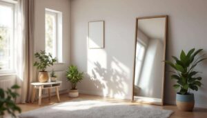 Lustro naprzeciwko okna podwaja światło w małym mieszkaniu, znany trik projektantów